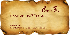 Csarnai Bálint névjegykártya